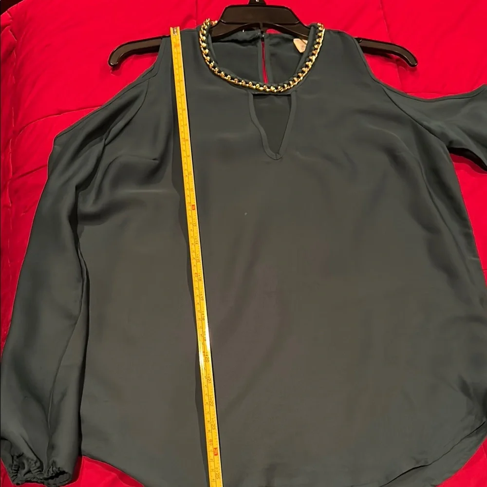 Wishful Park Teal Blouse with Chain Detail - Picture 4 of 6